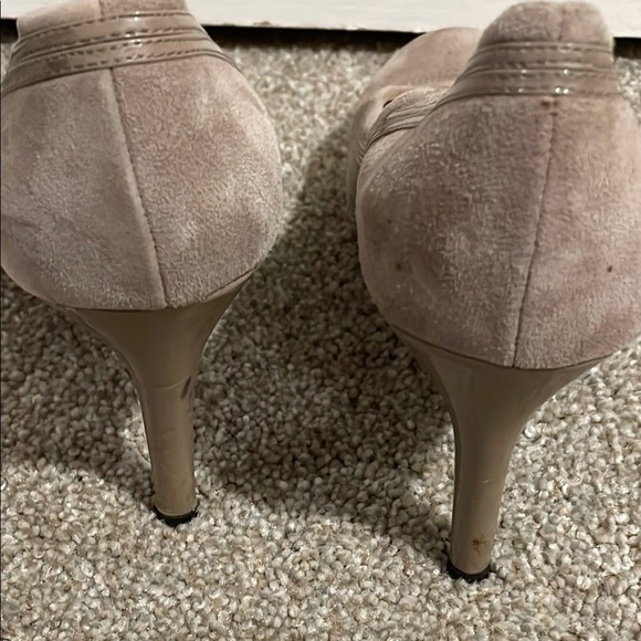 Nine West Taupe Heels Classic Suede Pumps - Picture 7 of 11